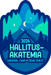 Hallitusakatemia 2024 logo survival camp team spirit